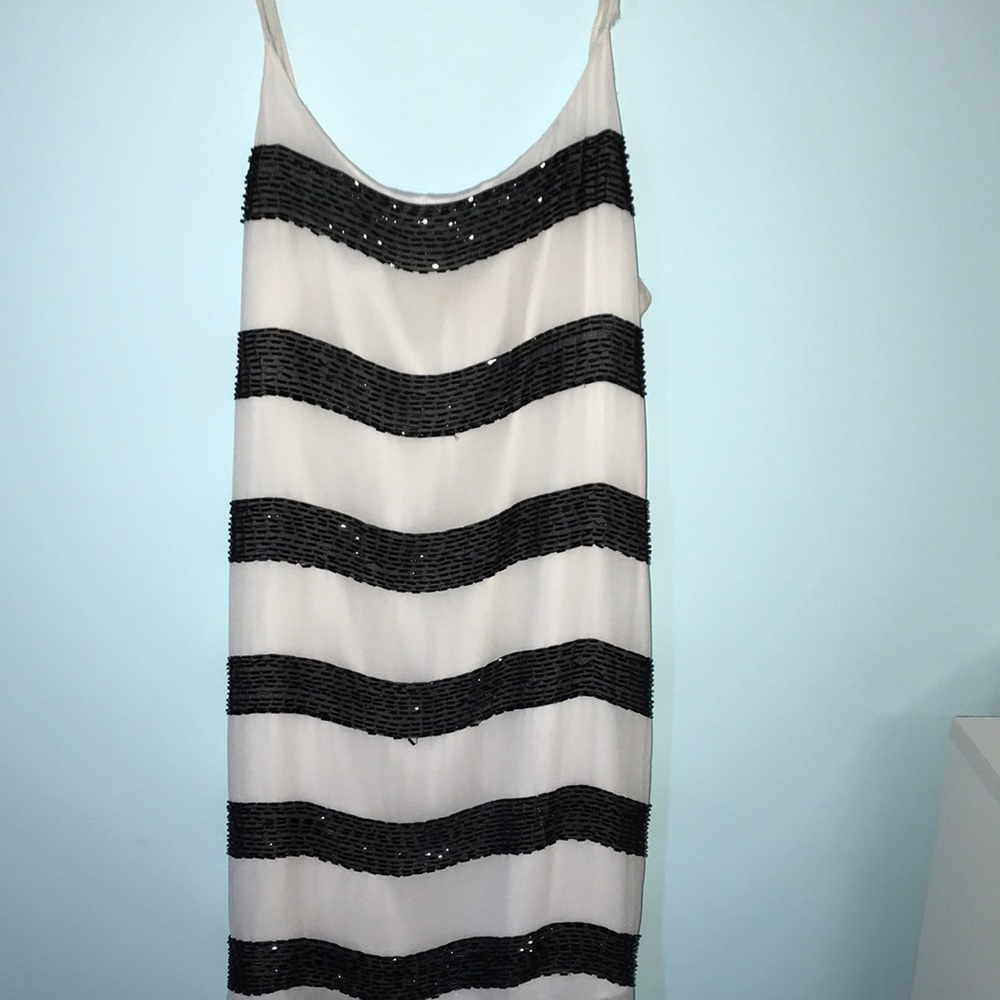 Alice + Olivia Black and White Sequin Dress